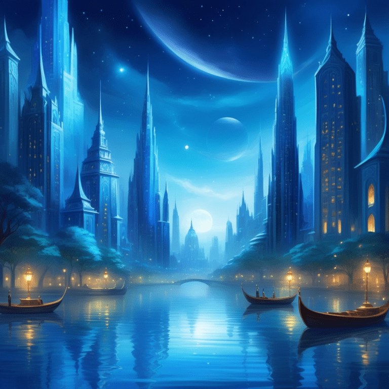 blue cityscape