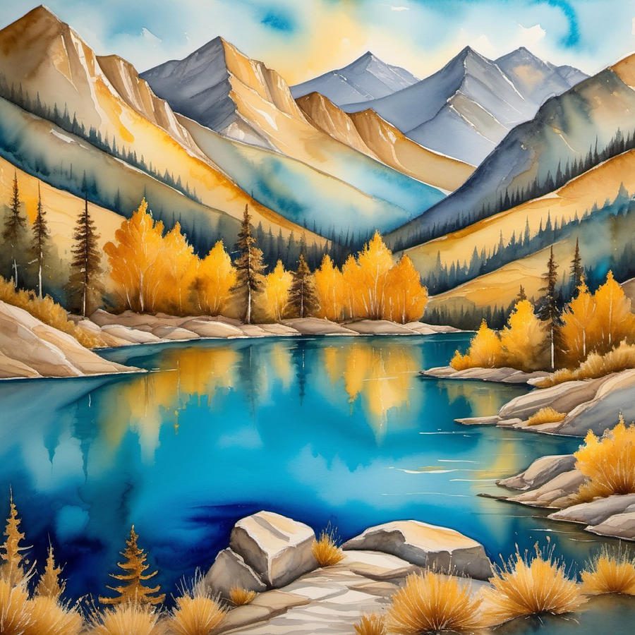 mountain and lake landscape