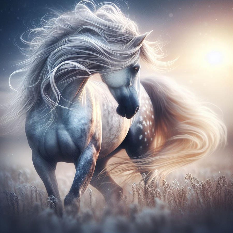 wild white horse