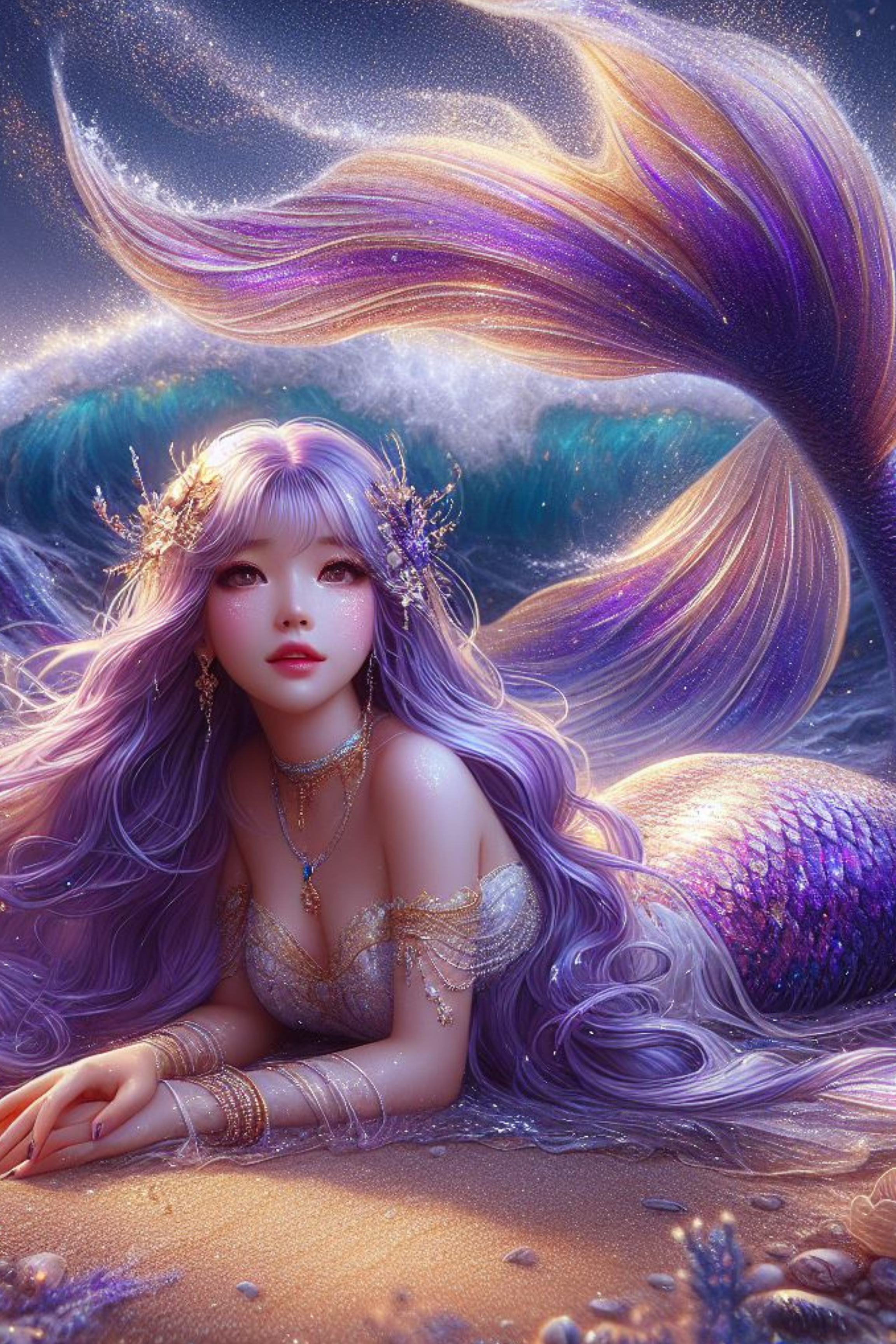purple fantasy mermaid