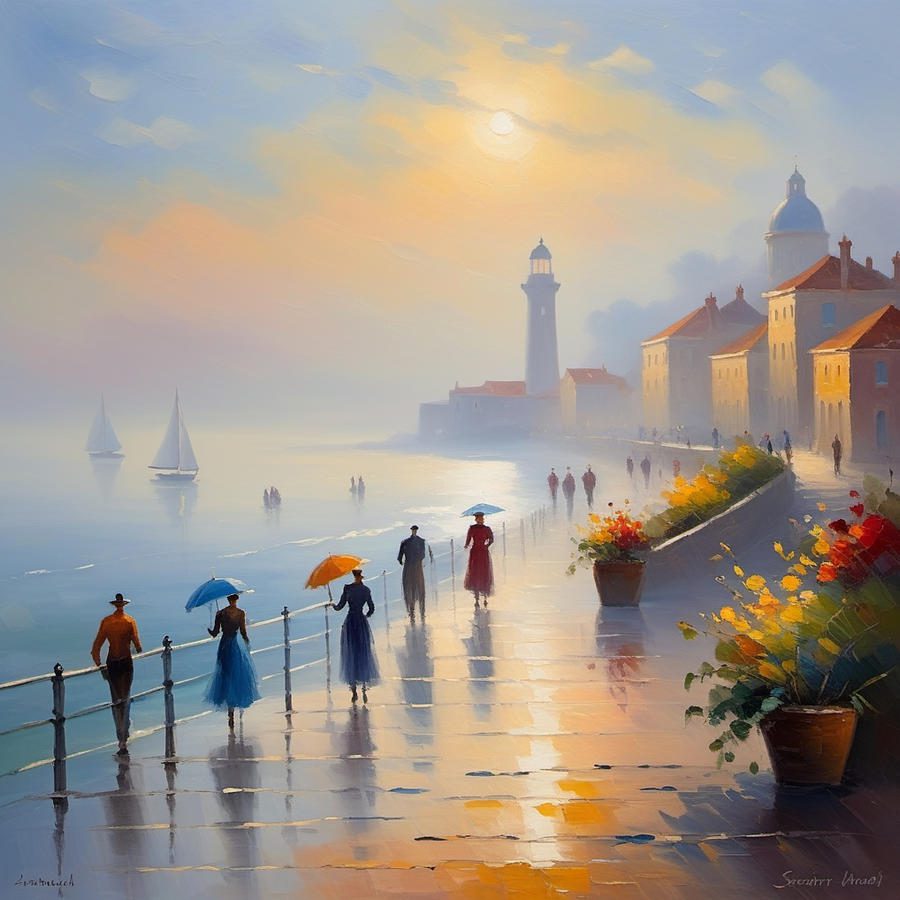 seaside morning mist